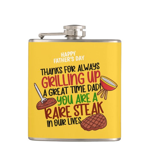 Personalisiert Funny Grill Koch Daddy Flachmann (Vorderseite)