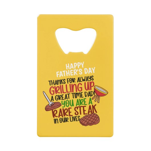 Personalisiert Funny Grill Koch Daddy Geldbeutel Flaschenöffner (Vorderseite)