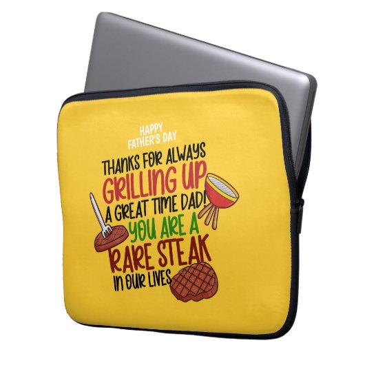 Personalisiert Funny Grill Koch Daddy Laptopschutzhülle (Vorderseite Links)