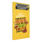 Personalisiert Funny Grill Koch Daddy Mini Klemmbrett (Schrägansicht)