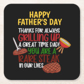 Personalisiert Funny Grill Koch Daddy Rechteckiger Pappuntersetzer (Vorderseite)