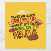 Personalisiert Funny Grill Koch Daddy Weinetikett (Einzelnes Label)