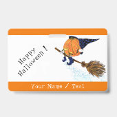 Personalisiert Funny Halloween Abzeichen Hexenkürb Ausweis (Rückseite)