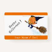 Personalisiert Funny Halloween Abzeichen Hexenkürb Ausweis (Vorderseite)