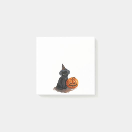 Personalisiert Funny Halloween Cat Pumpkin Cartoon Post-it Klebezettel (Vorderseite)
