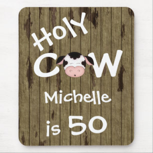 Personalisiert Funny Heilige Kuh 50. Geburtstag Hu Mousepad