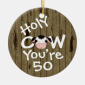 Personalisiert Funny Heilige Kuh 50. Humorischer G Keramik Ornament (Vorne)
