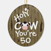 Personalisiert Funny Heilige Kuh 50. Humorischer G Keramik Ornament (Links)