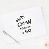 Personalisiert Funny Heilige Kuh 50. Humorischer G Runder Aufkleber (Umschlag)