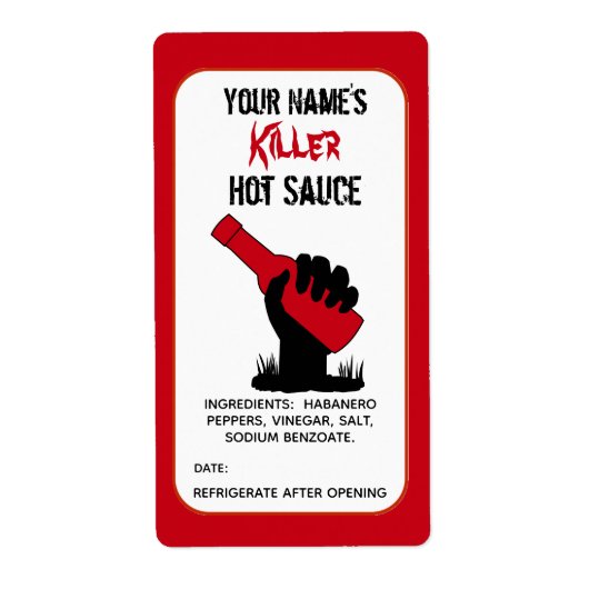 Personalisiert Funny Hot Sauce Labels Zombie Kille (Vorne)