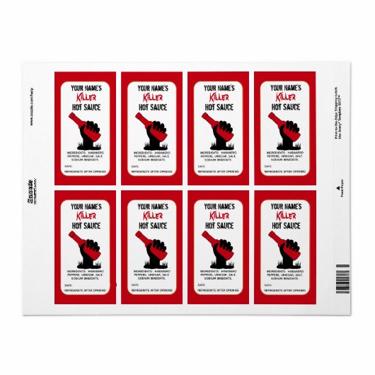 Personalisiert Funny Hot Sauce Labels Zombie Kille (Vorne)