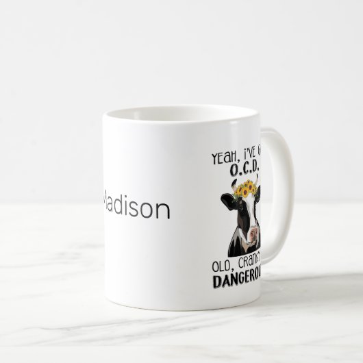 Personalisiert Funny Ich habe OCD Kaffeetasse (VorderseiteRechts)