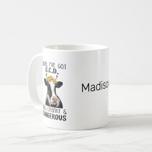 Personalisiert Funny Ich habe OCD Kaffeetasse (Vorderseite Links)