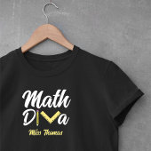 Personalisiert Funny Mathe Diva Lehrer T-Shirt