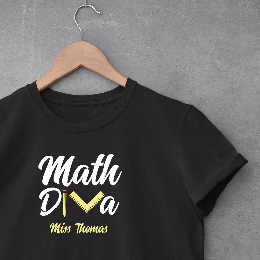 Personalisiert Funny Mathe Diva Lehrer T-Shirt