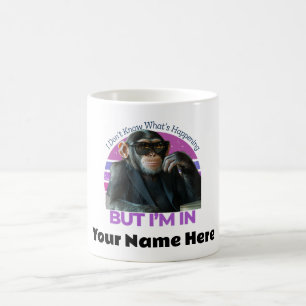 Personalisiert Funny Monkey Meme   Retro Minimalis Kaffeetasse