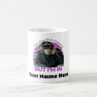 Personalisiert Funny Monkey Meme | Retro Minimalis Kaffeetasse