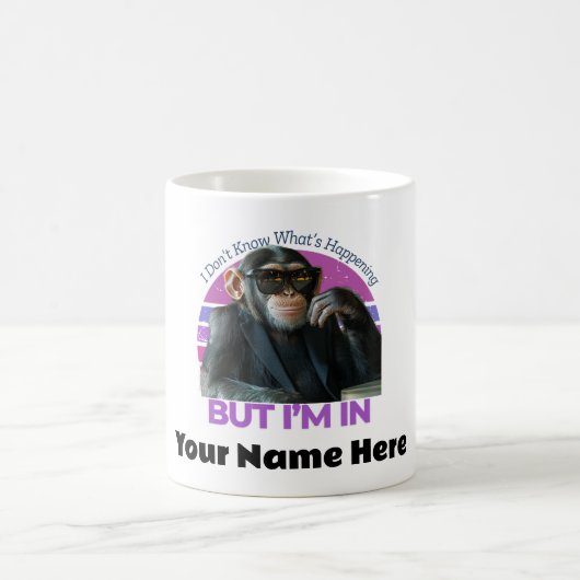 Personalisiert Funny Monkey Meme | Retro Minimalis Kaffeetasse (Mittel)