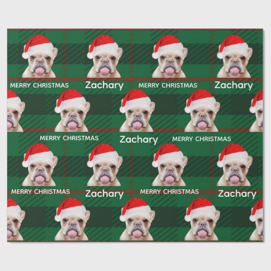 Personalisiert Funny Mops Name Frohe Weihnachten Geschenkpapier (Flach)