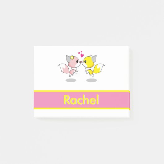 Personalisiert Funny Niedlich Fox Post-it Klebezettel (Vorderseite)