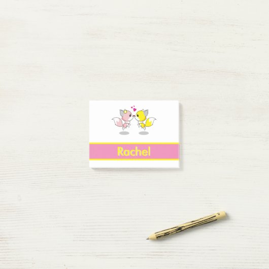 Personalisiert Funny Niedlich Fox Post-it Klebezettel (Auf Schreibtisch)