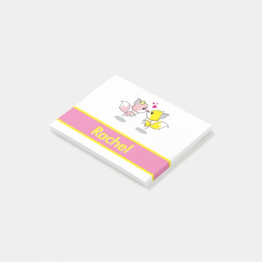 Personalisiert Funny Niedlich Fox Post-it Klebezettel (angewinkelt)