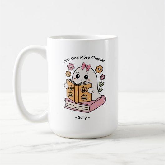 Personalisiert Funny Niedlich Halloween Book Lover Kaffeetasse (Links)