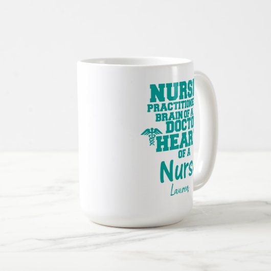 Personalisiert Funny Nurse Practitioner Kaffeemasc Kaffeetasse (VorderseiteRechts)