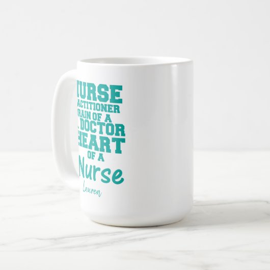 Personalisiert Funny Nurse Practitioner Kaffeemasc Kaffeetasse (Vorderseite Links)