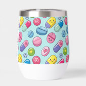 Personalisiert Funny Pills Pharmacy Wine Tumbler (Rückseite)