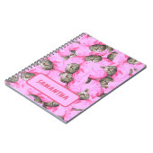 Personalisiert Funny Pink Cat Notizblock (Linke Seite)