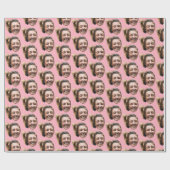 Personalisiert Funny Pink Custom Face Foto Girl Geschenkpapier (Flach)