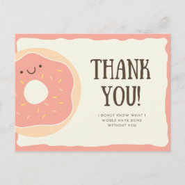 Personalisiert - Funny Pink Donut Dessert Danke Postkarte