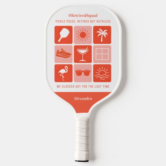 Personalisiert Funny Remüde Squad Pickleball Pickleball Schläger (Rückseite)