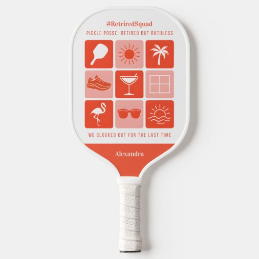 Personalisiert Funny Remüde Squad Pickleball Pickleball Schläger (Vorderseite)