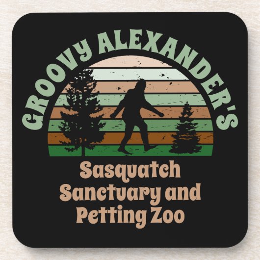 Personalisiert Funny Sasquatch Sanctuary Getränkeuntersetzer (Vorderseite)