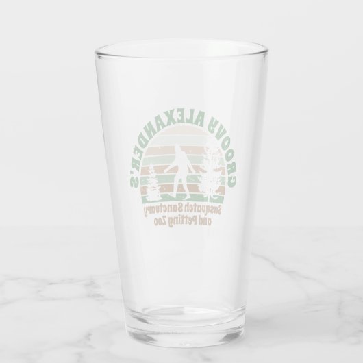 Personalisiert Funny Sasquatch Sanctuary Glas (Rückseite)