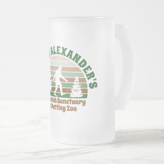 Personalisiert Funny Sasquatch Sanctuary Mattglas Bierglas (VorderseiteRechts)