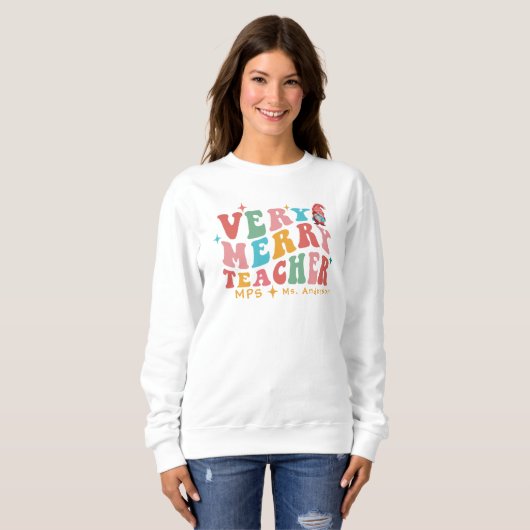 Personalisiert Funny Teacher Christmas Sweatshirt (Vorne ganz)