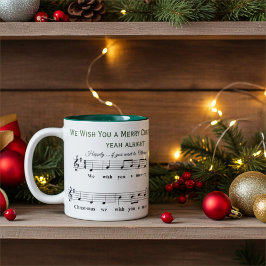 Personalisiert Funny "Wir wünschen dir ein frohes  Zweifarbige Tasse