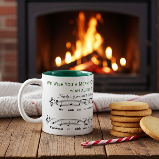 Personalisiert Funny "Wir wünschen dir ein frohes  Zweifarbige Tasse