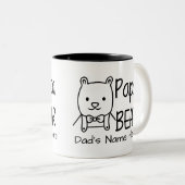 Personalisiert für den Vater, Black Papa Bear, bei Zweifarbige Tasse (VorderseiteRechts)