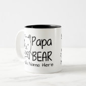 Personalisiert für den Vater, Black Papa Bear, bei Zweifarbige Tasse (Vorderseite Links)