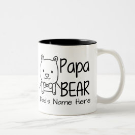 Personalisiert für den Vater, Black Papa Bear, bei Zweifarbige Tasse