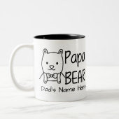 Personalisiert für den Vater, Black Papa Bear, bei Zweifarbige Tasse (Links)