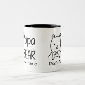 Personalisiert für den Vater, Black Papa Bear, bei Zweifarbige Tasse (Mittel)