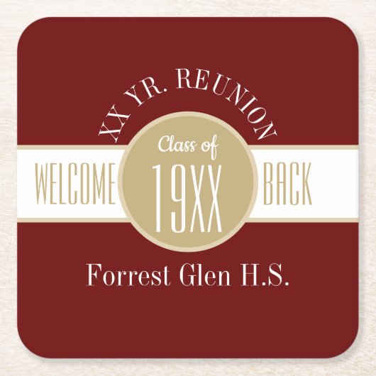 Personalisiert für dich! Class Wiedersehen Paper U Rechteckiger Pappuntersetzer (Vorderseite)