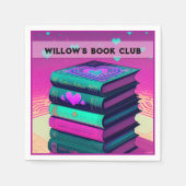 Personalisiert für die Liebe der Bücher rosa Serviette (Vorderseite)