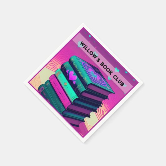 Personalisiert für die Liebe der Bücher rosa Serviette (Ecke)