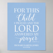 Personalisiert für dieses Kind betete ich einen kl Poster (Vorne)